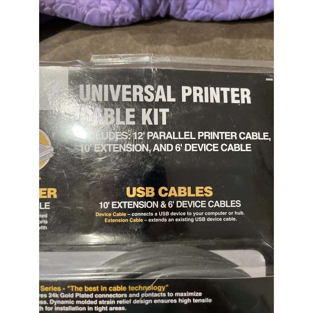 Newpoint Universal Printer Cable Kit 12' Parallel, 10' Extension, 6' USB Device